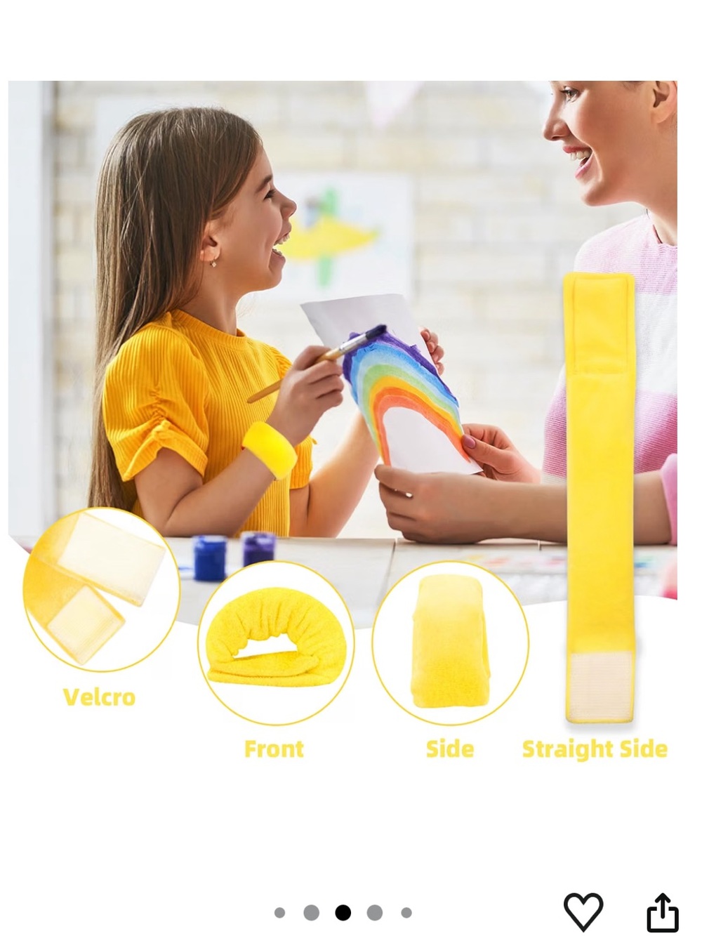 Bright Yellow Velvet sensory weighted Bracelets - Picture 6 of 6